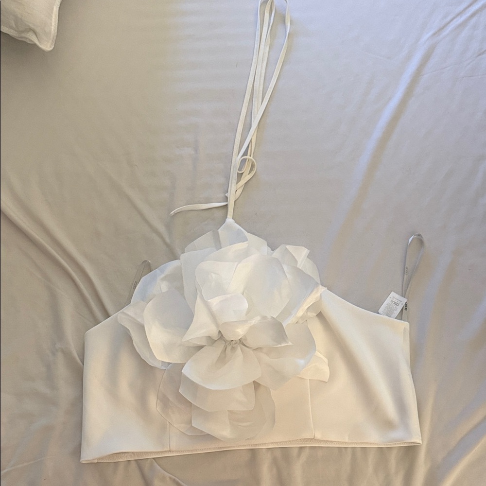 ASOS White Floral Strap Crop Top